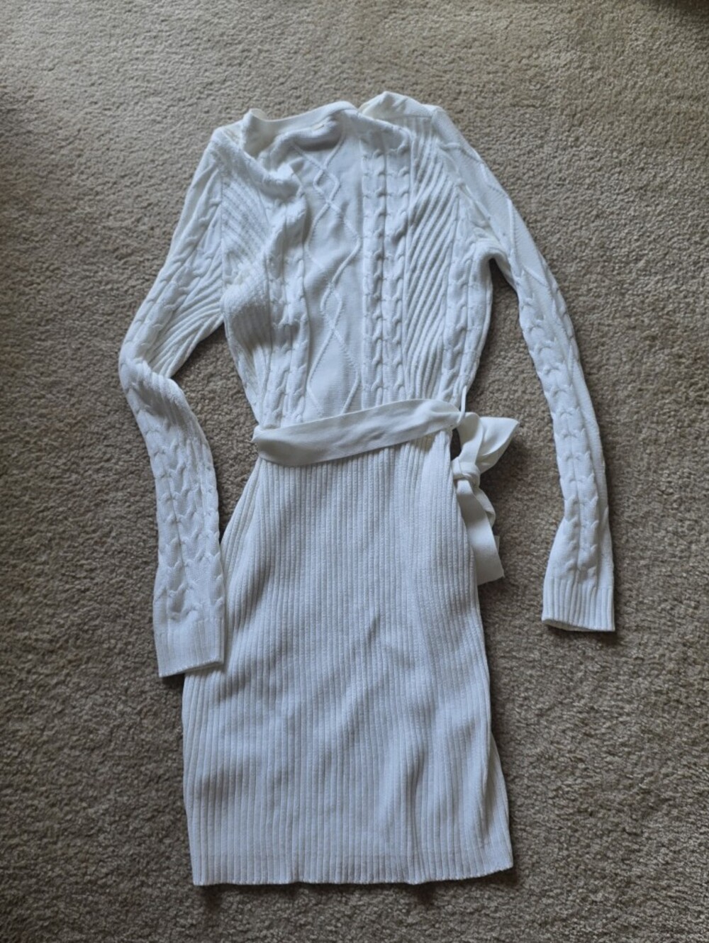 Guess White Cable-Knit Sweater Dress - Picture 3 of 3